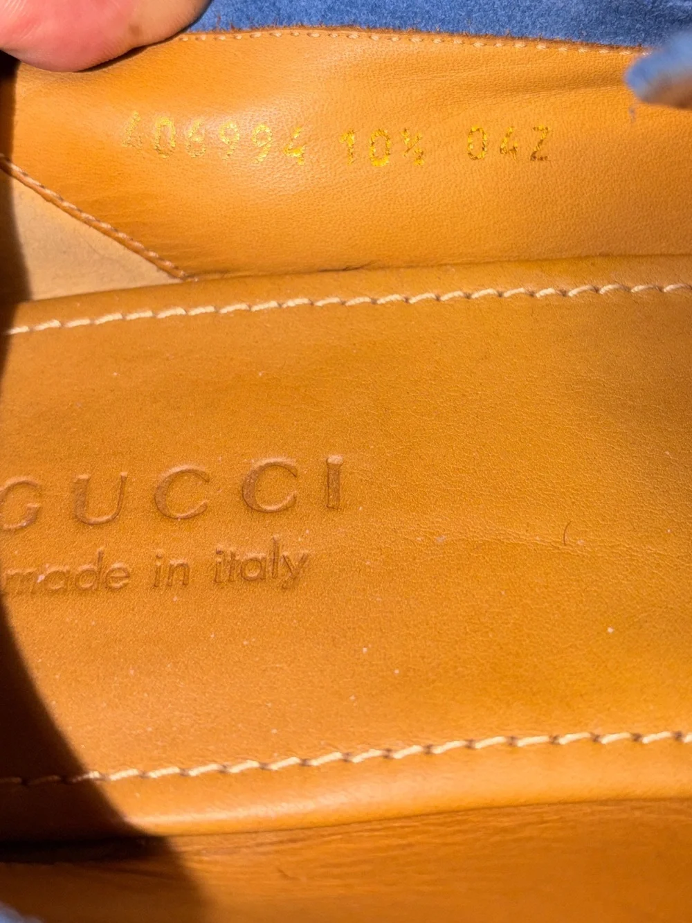 Gucci Blue Suede Horsebit Slip-On Loafers - Men